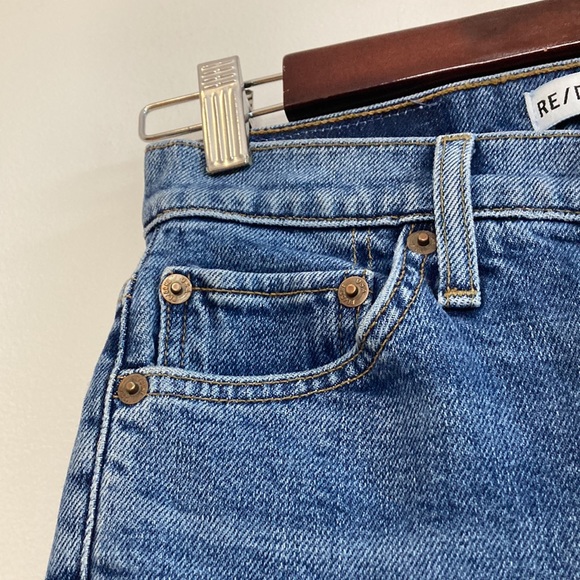 ReDone Jeans Womens 23 Originals High Rise Ankle Crop Stretch Blue Mid 70s - Picture 5 of 12